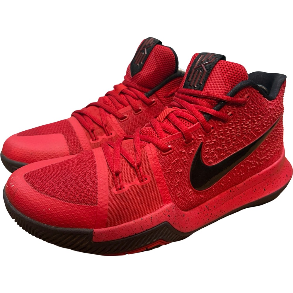 Nike Kyrie 3 University Red Black Basketball Shoes Men's Size 9.5 852395-600